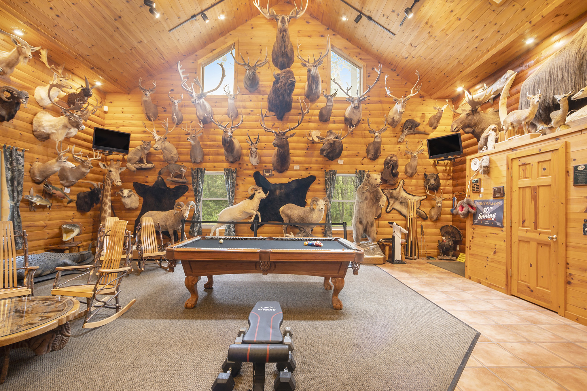 Added living room with bar area and pool table!