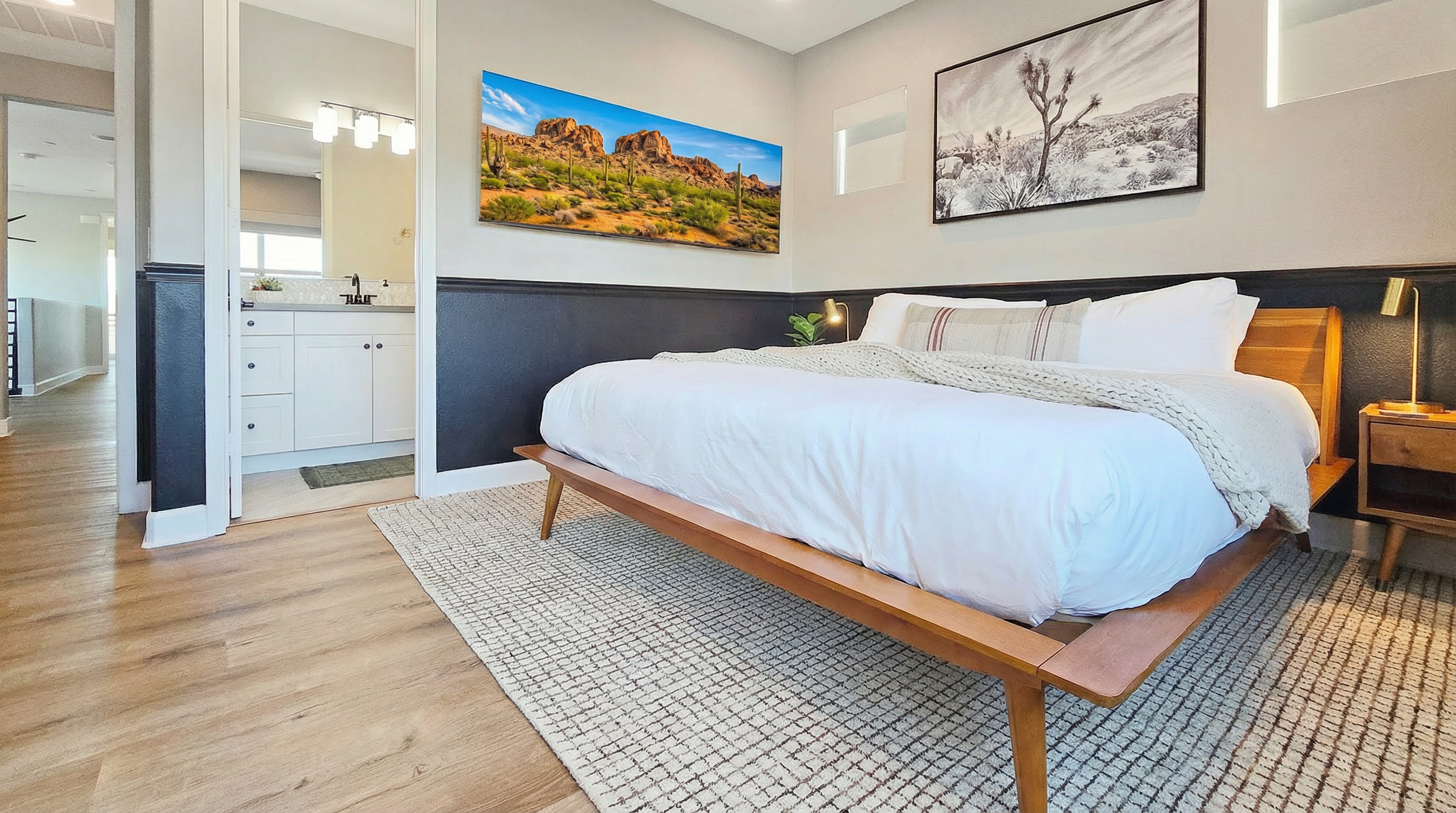 Bedroom #2 - 2nd floor, king-sized bed, ceiling fan, smart TV, closet and an ensuite bathroom with bathtub/shower combo. (Sleeps 2)