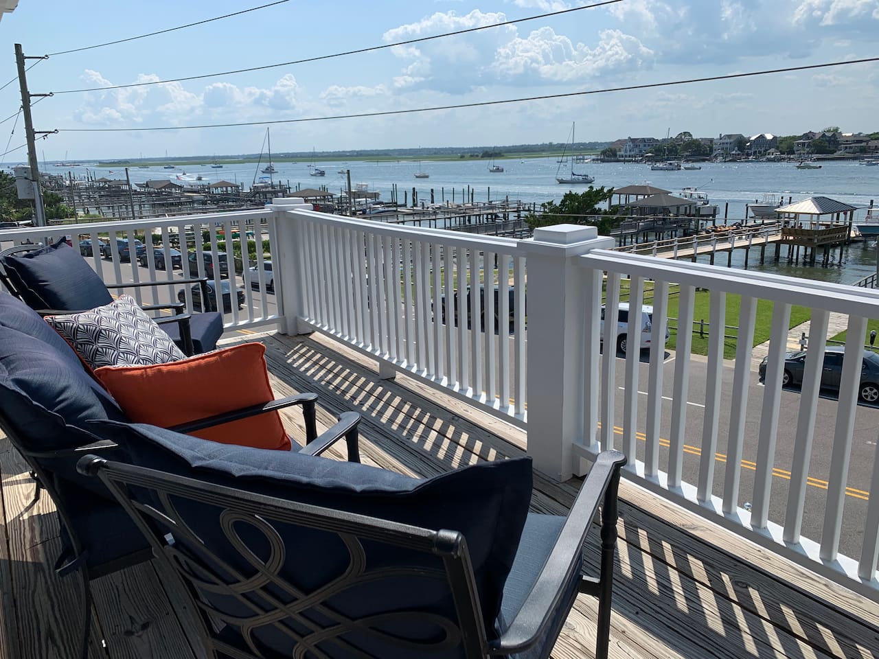 Upstairs Porch with Panoramic View of Banks Channel