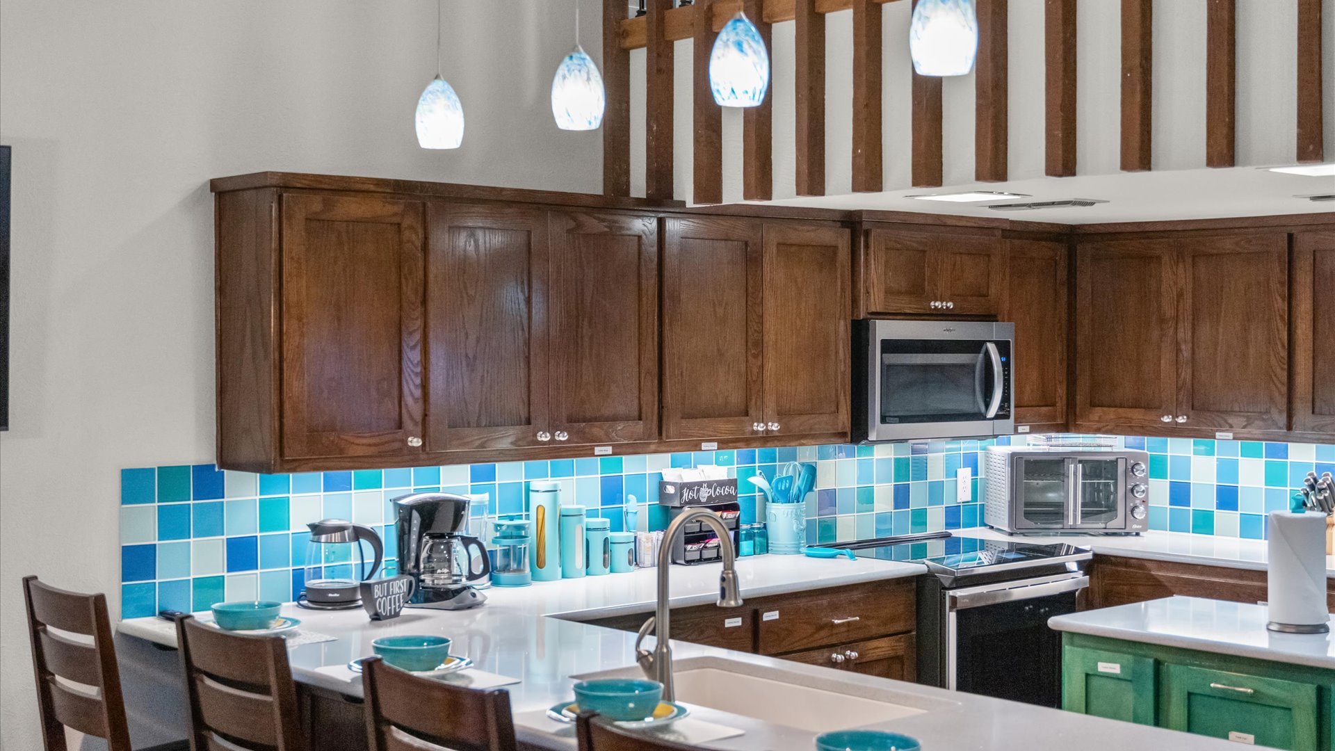 Our fully equipped kitchen has everything you need to cook, snack, or entertain — from morning coffee to late-night cravings. You'll find modern appliances, spacious countertops, plenty of cookware, and thoughtful extras to make you feel right at home.