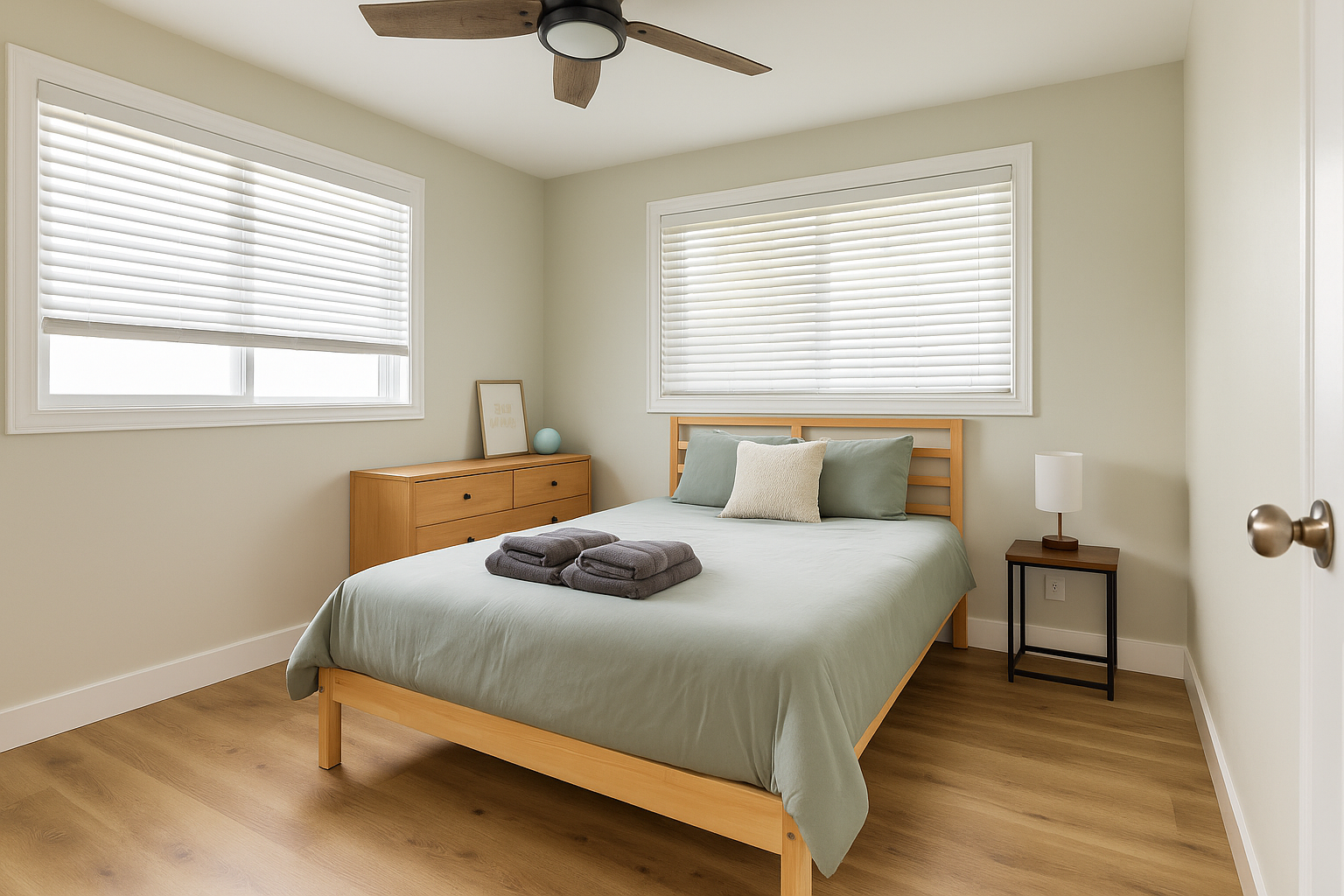 Queen Bedroom 1 | Representative Interior. Finishes and decor vary by Unit