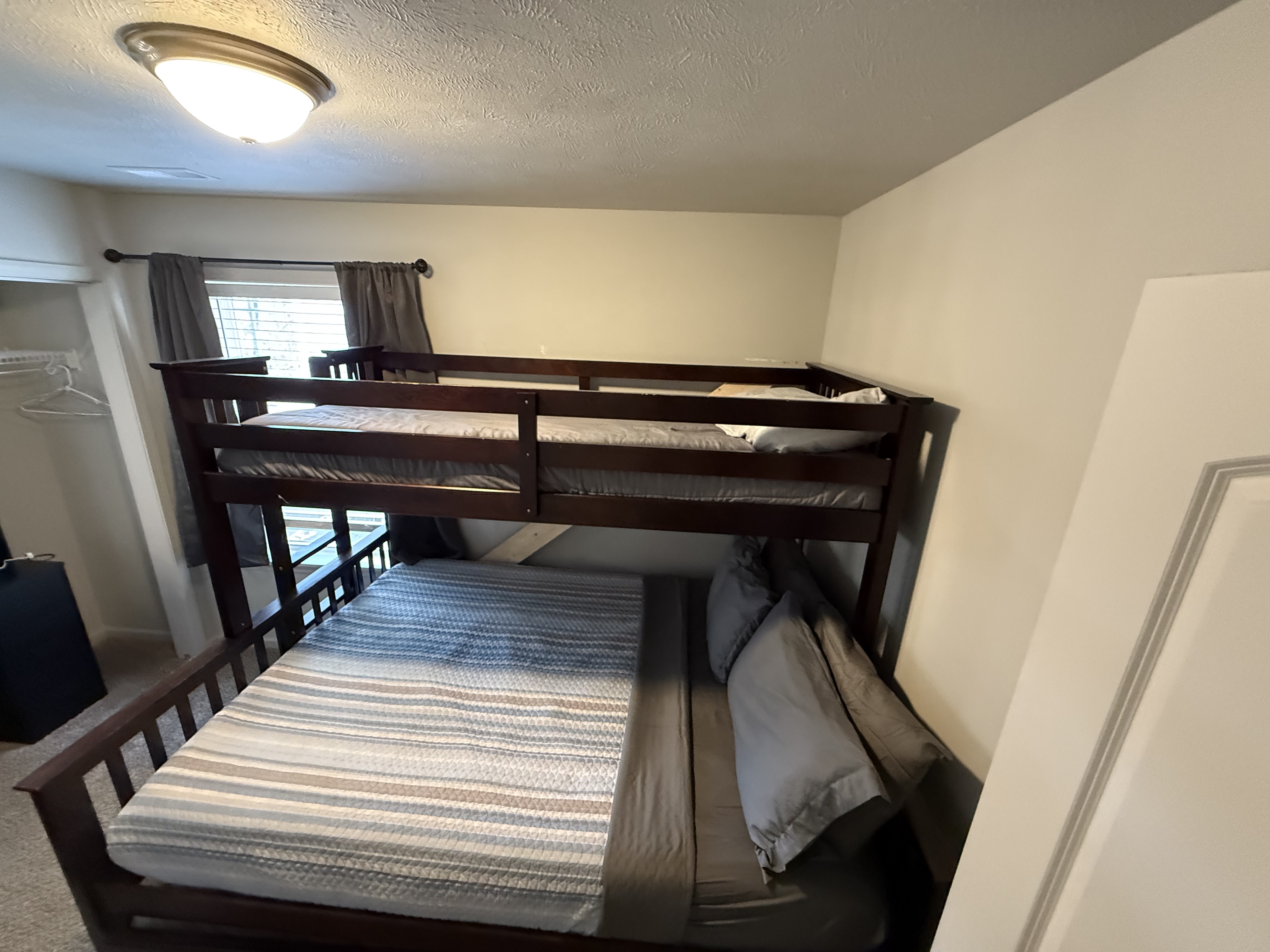 Bedroom 3 with twin xl over queen bunkbed