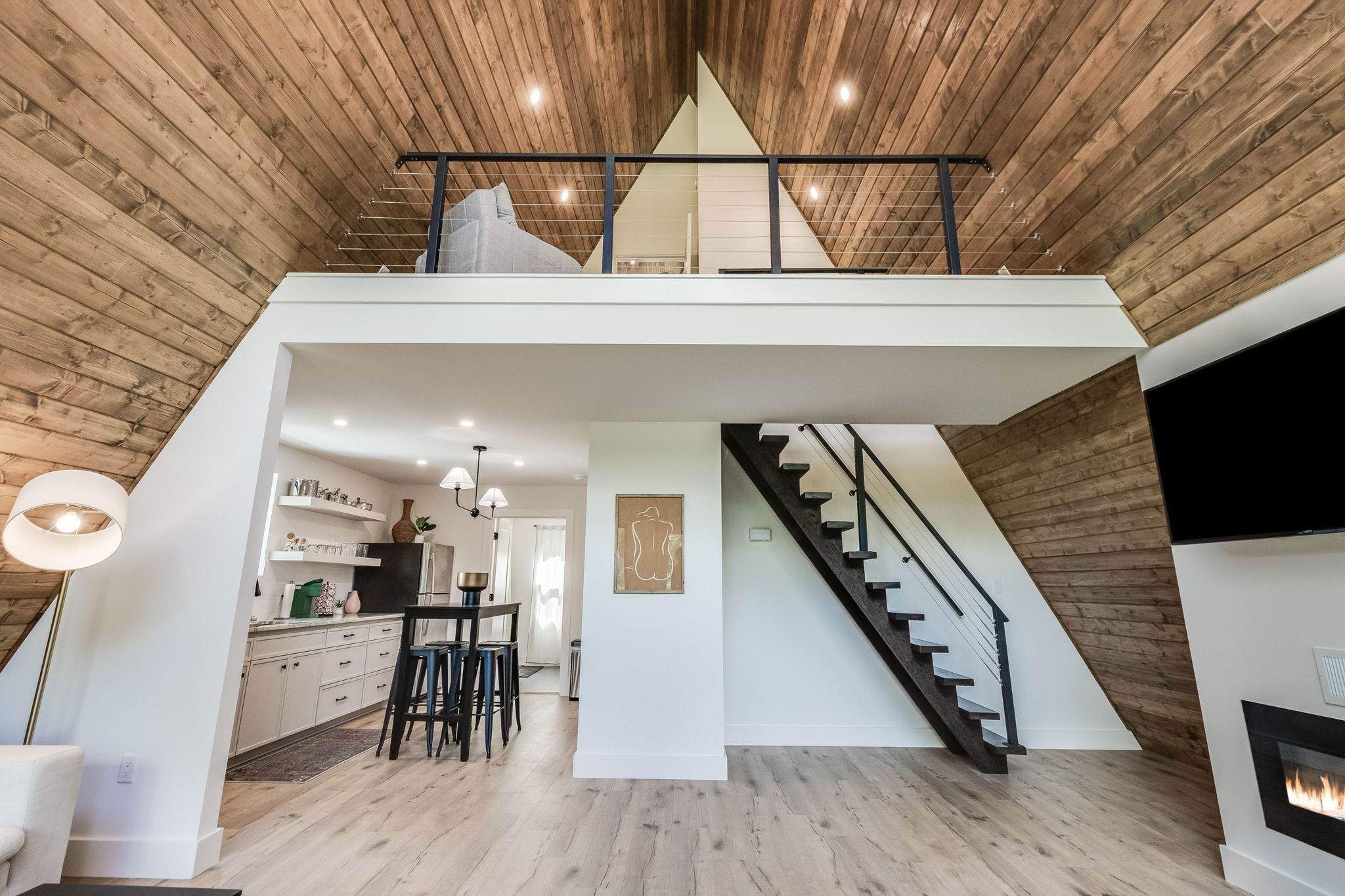 View of second floor from living room