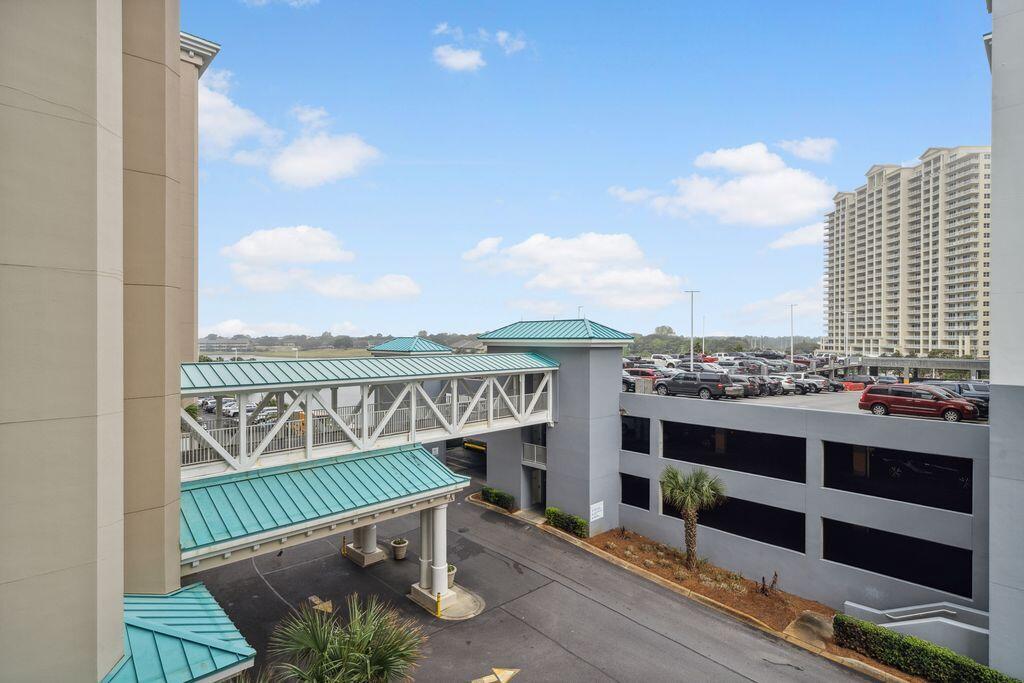 Covered parking garage offers convenient access & peace of mind during your stay.
