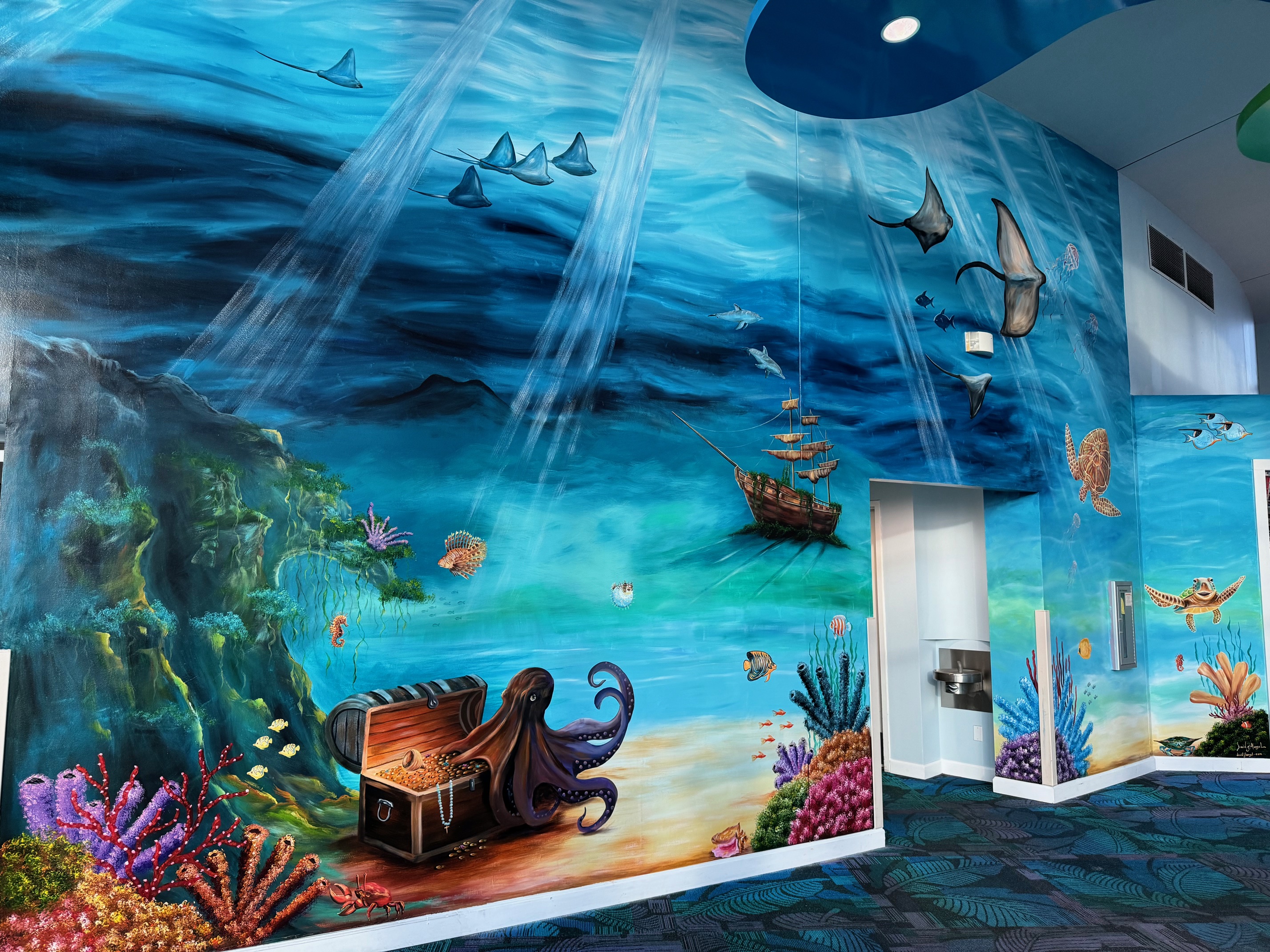 Amazing murals in lobby