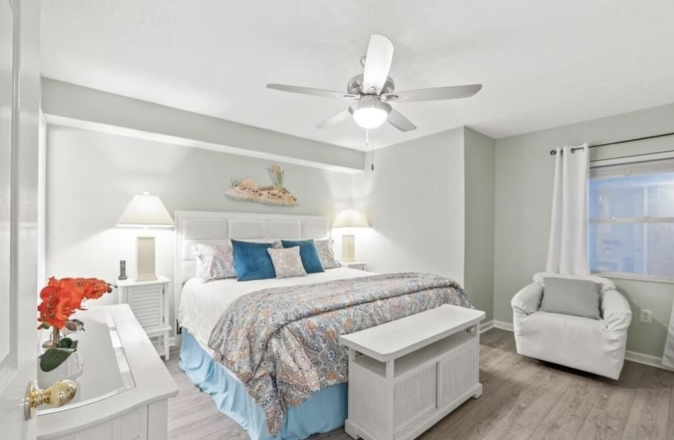 This private bedroom has a large king bed!