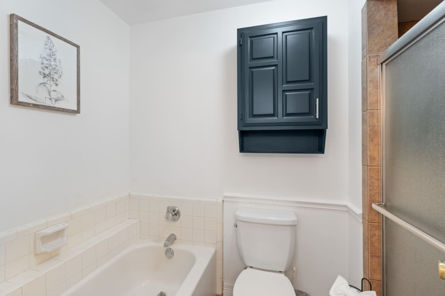 Stylish bathroom with contemporary finishes.