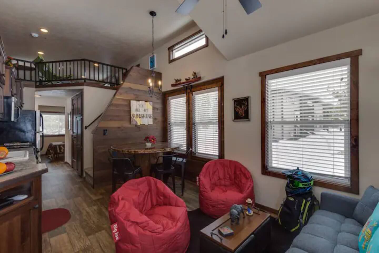 Living room and dining area