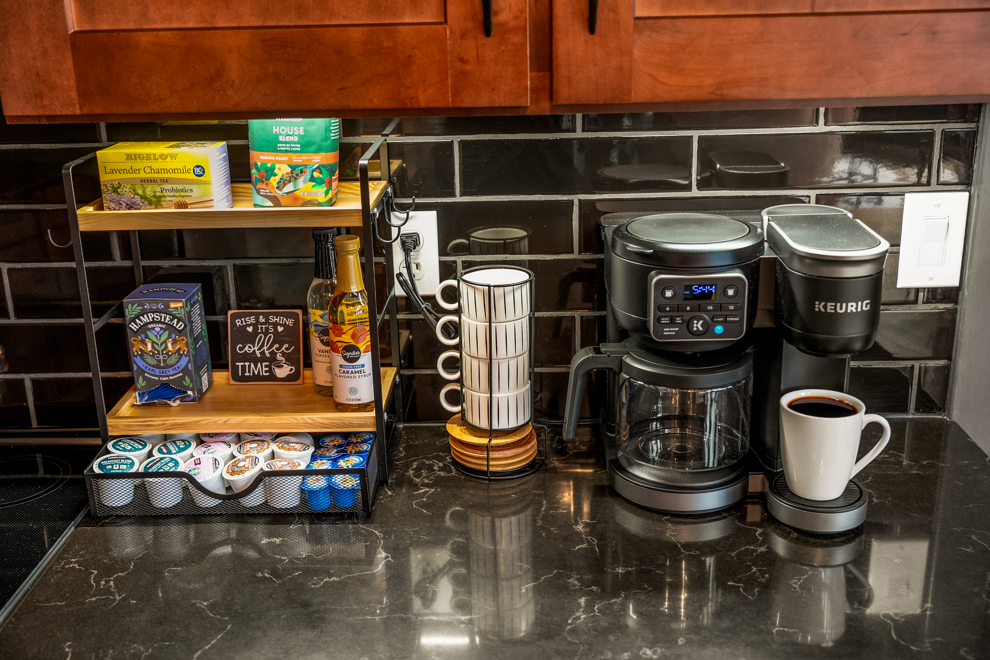 Start your morning off with a cup of coffee on the patio.  We have drip and plenty of K cups