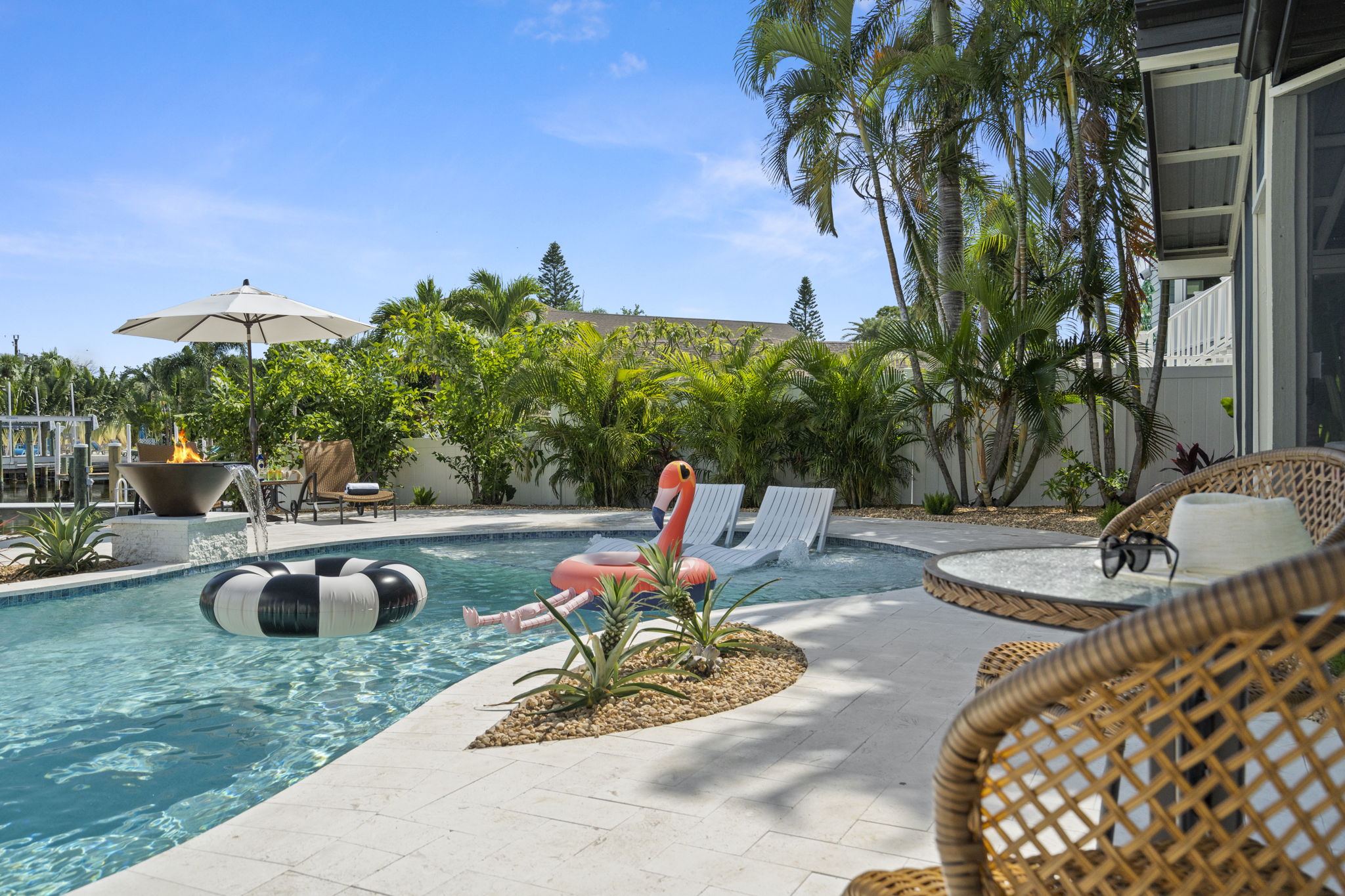 pool floats & plenty of poolside seating!