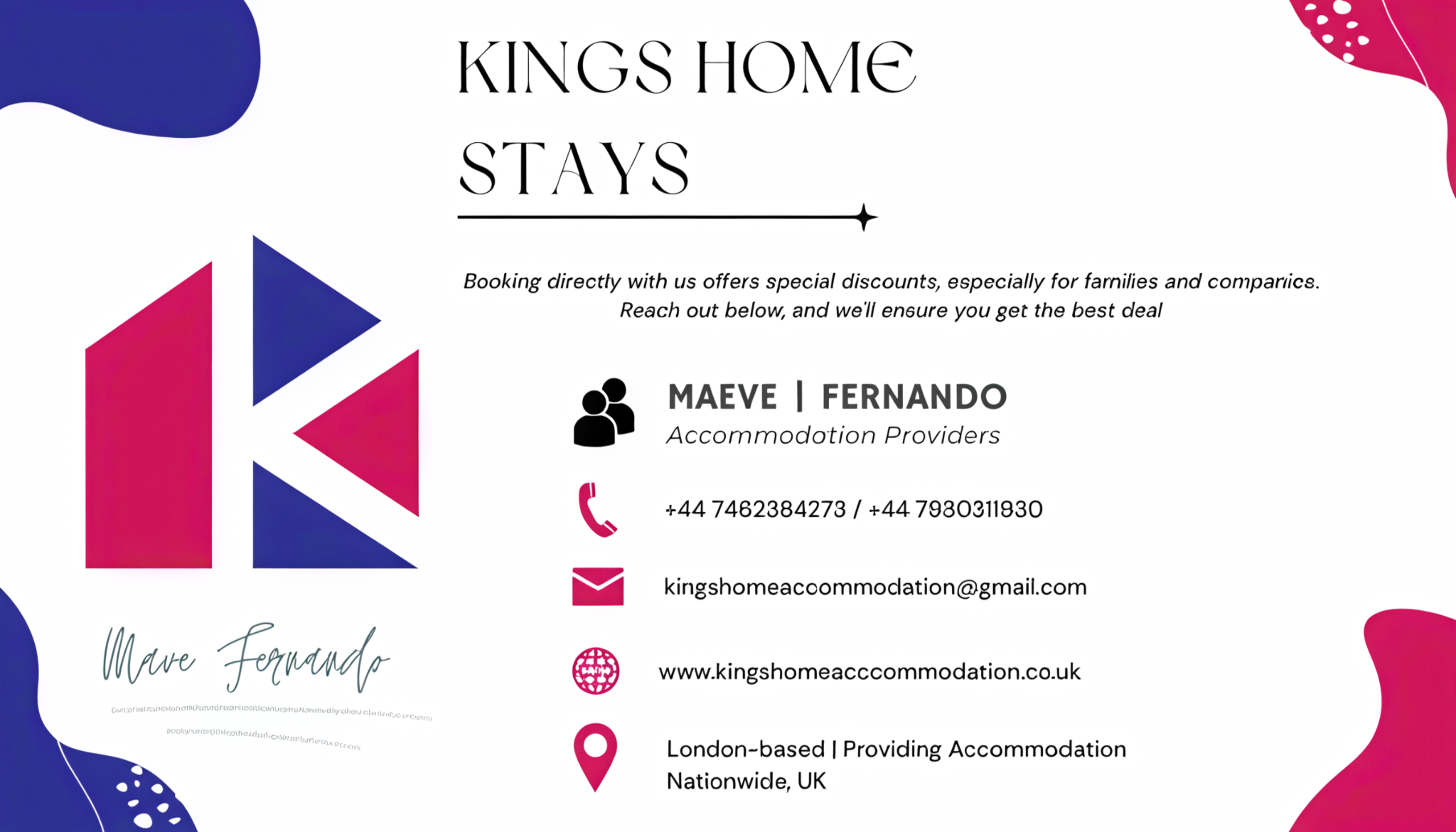[Rolling or long term stays? contact our team for best rates]