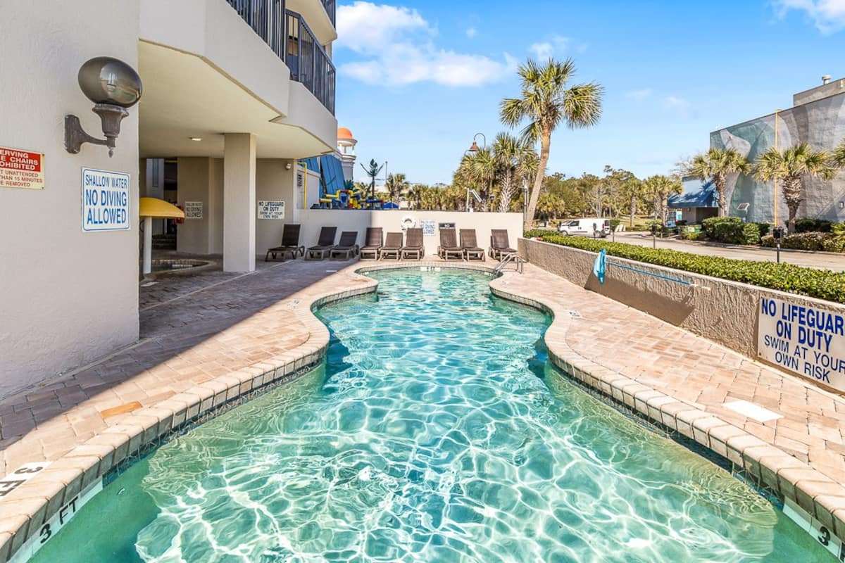 Cool off and unwind in the sparkling outdoor pool