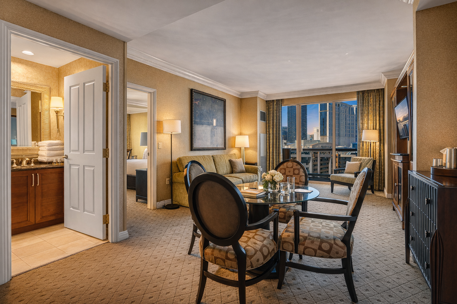 MGM Tower 2 · Unit 801 — Dining · Strip Views