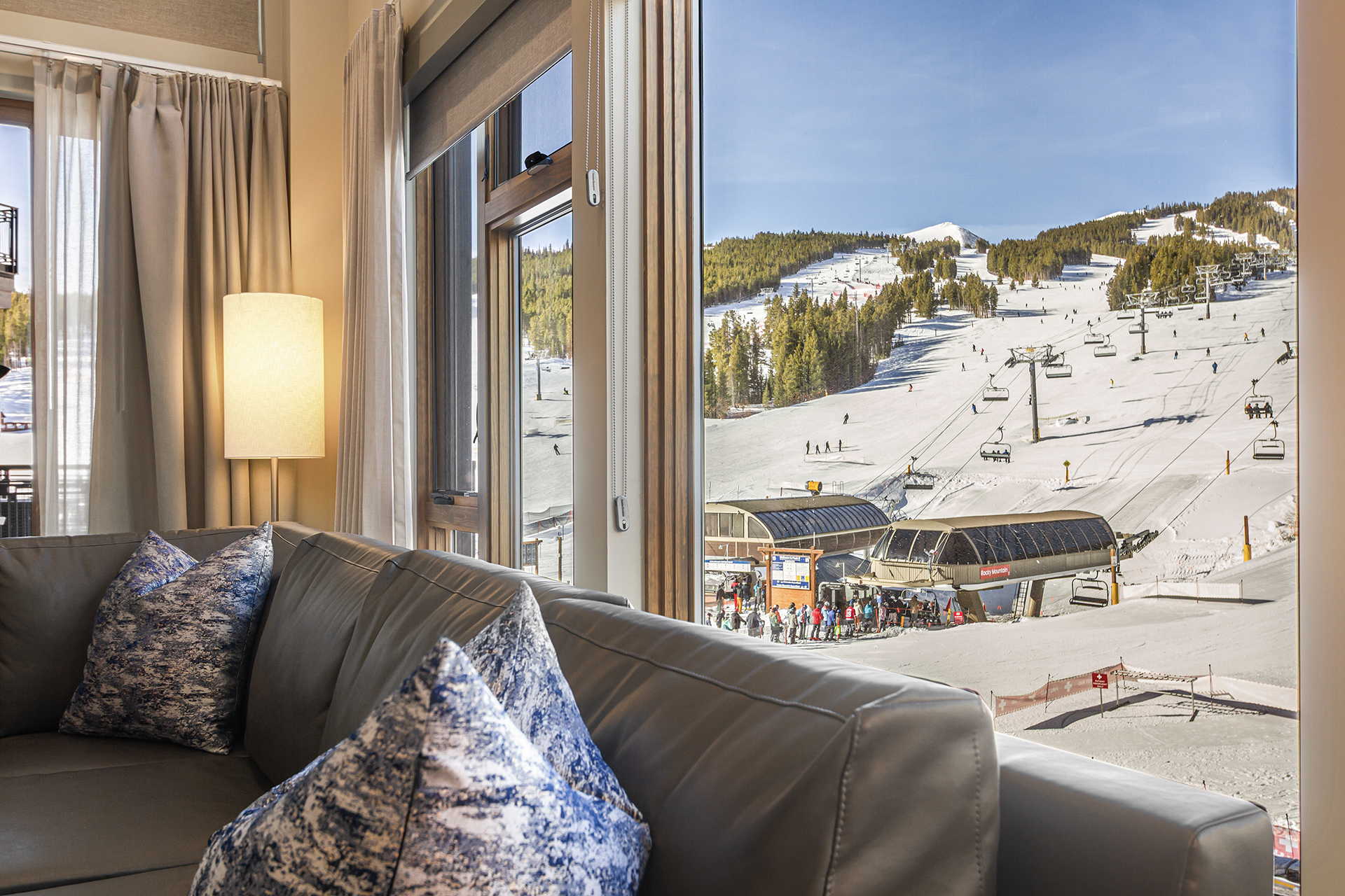Living room with slope views