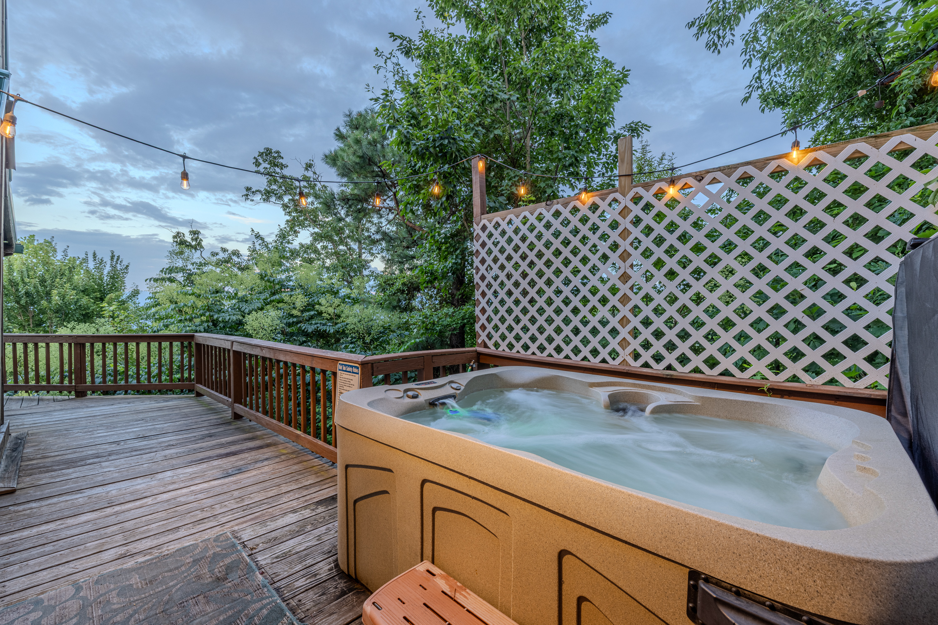 Private hot tub with plenty of room to unwind outdoors