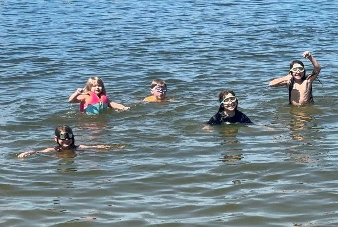 Swimming on a hot summer day!
