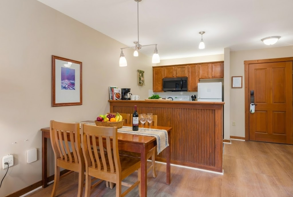 Enjoy meals at the spacious dining table, Seats 4!