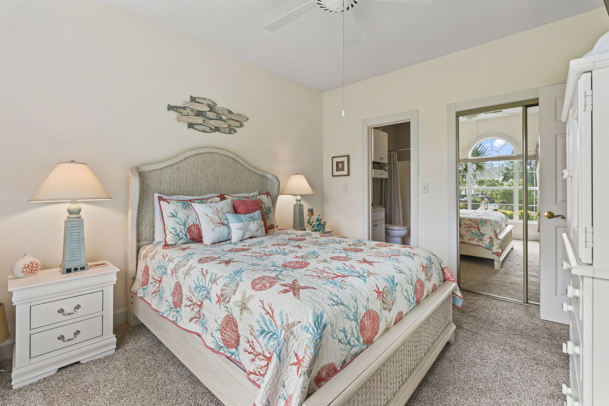 Primary Bedroom with Queen Bed, Smart TV and Ensuite Bathroom