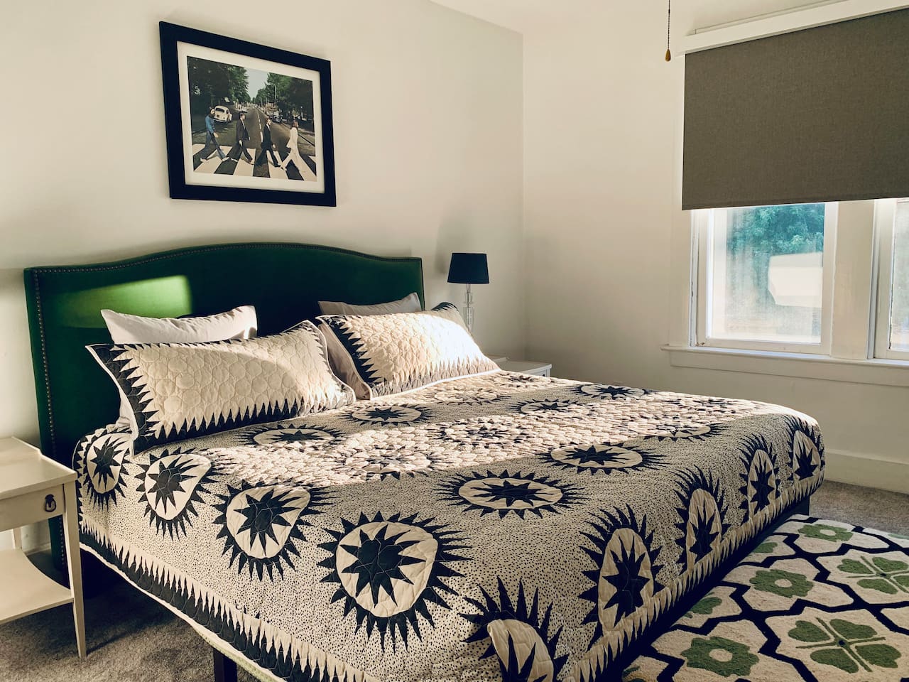 Blackout shade for uninterrupted sleep, balanced with beautiful natural light by day — calm, bright, and cozy. Thoughtfully layered temperature-control options support year-round comfort.