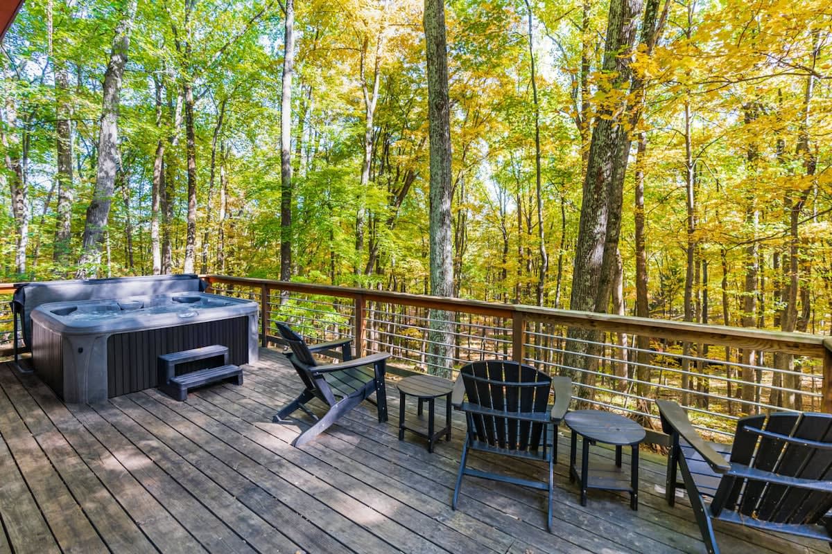 Enjoy the serenity of nature from the deck.