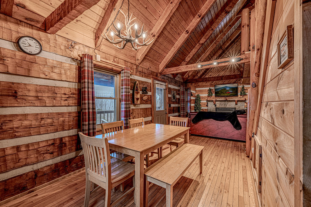 Dining space with deck access and natural light