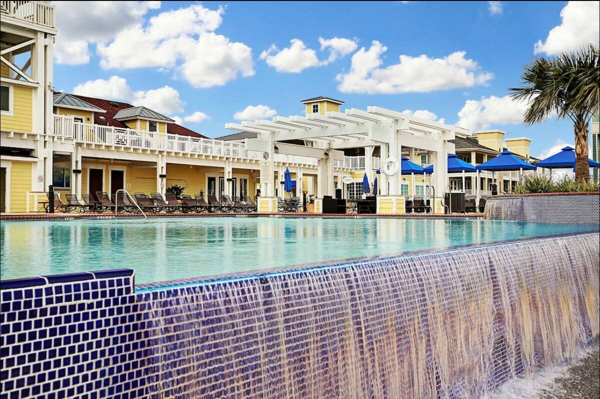 The main pool has a waterfall infinity edge overlooking the ocean.
