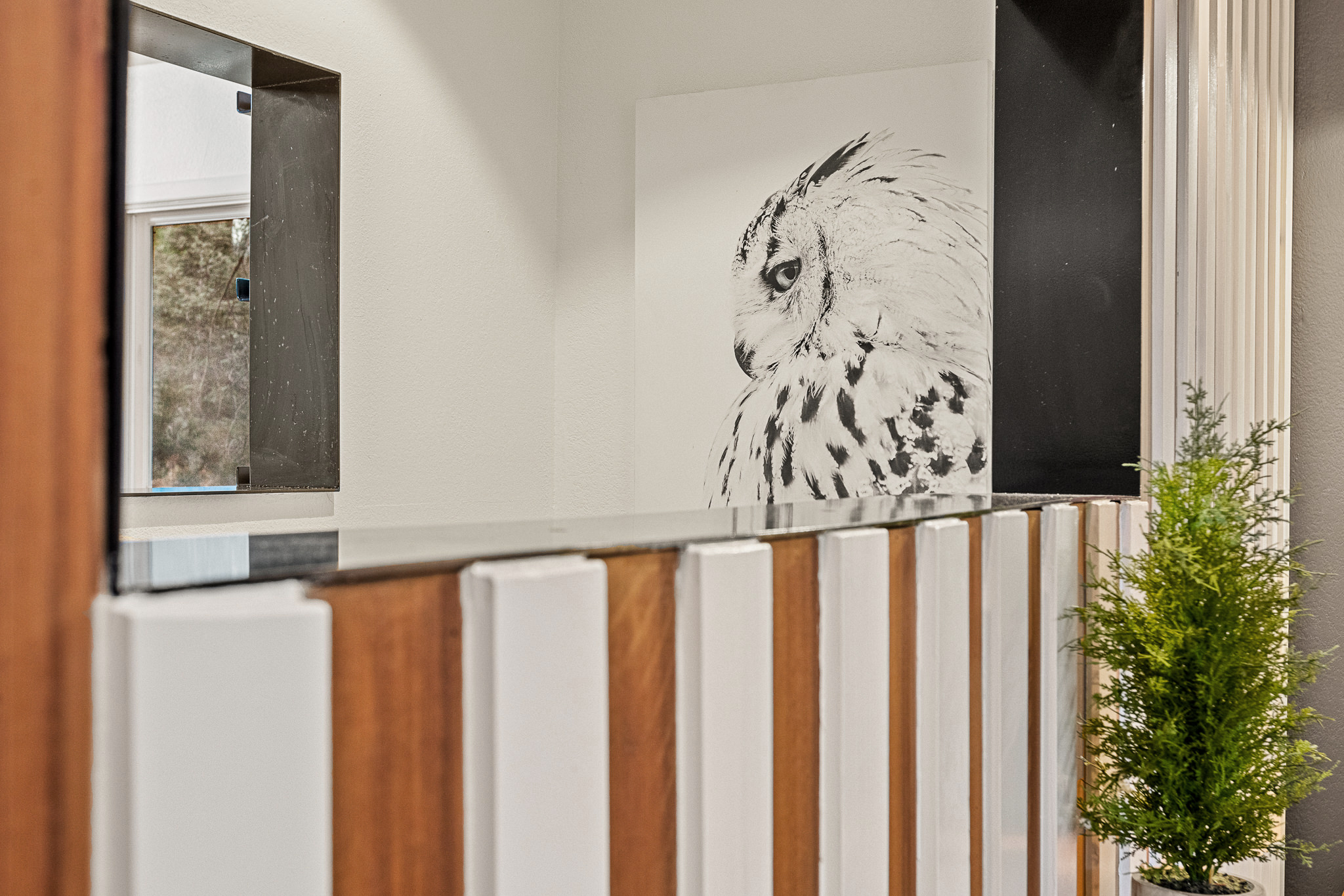 Stylish interior details and decor throughout the home create a clean, modern mountain cabin feel.