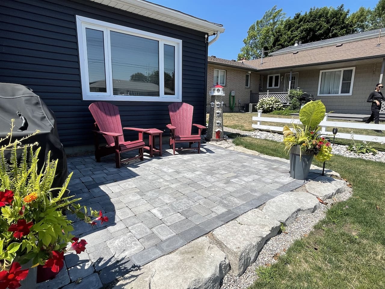 Front Yard Sitting Area With BBQ