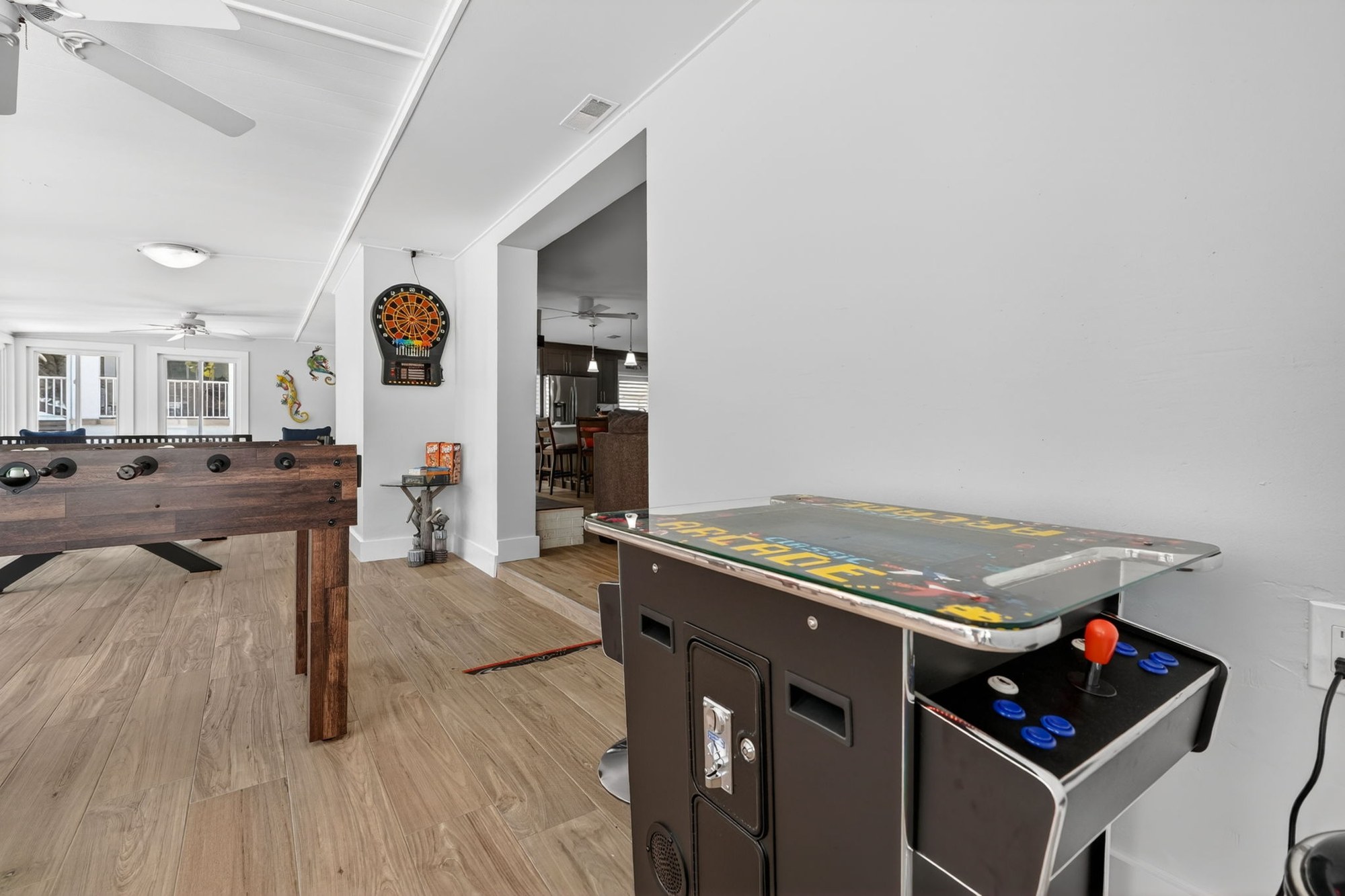 Game room with arcade machine