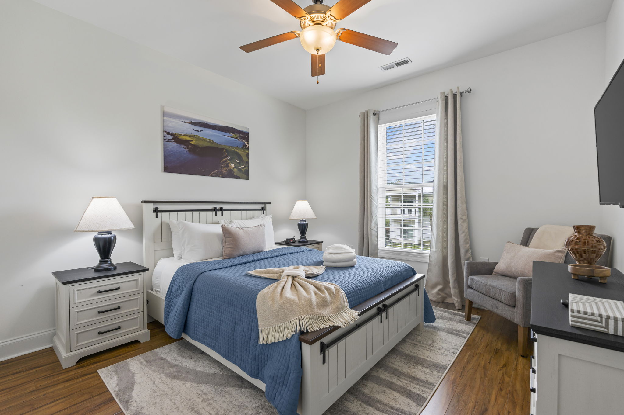 The Pebble Beach Room - large second bedroom with Queen Bed