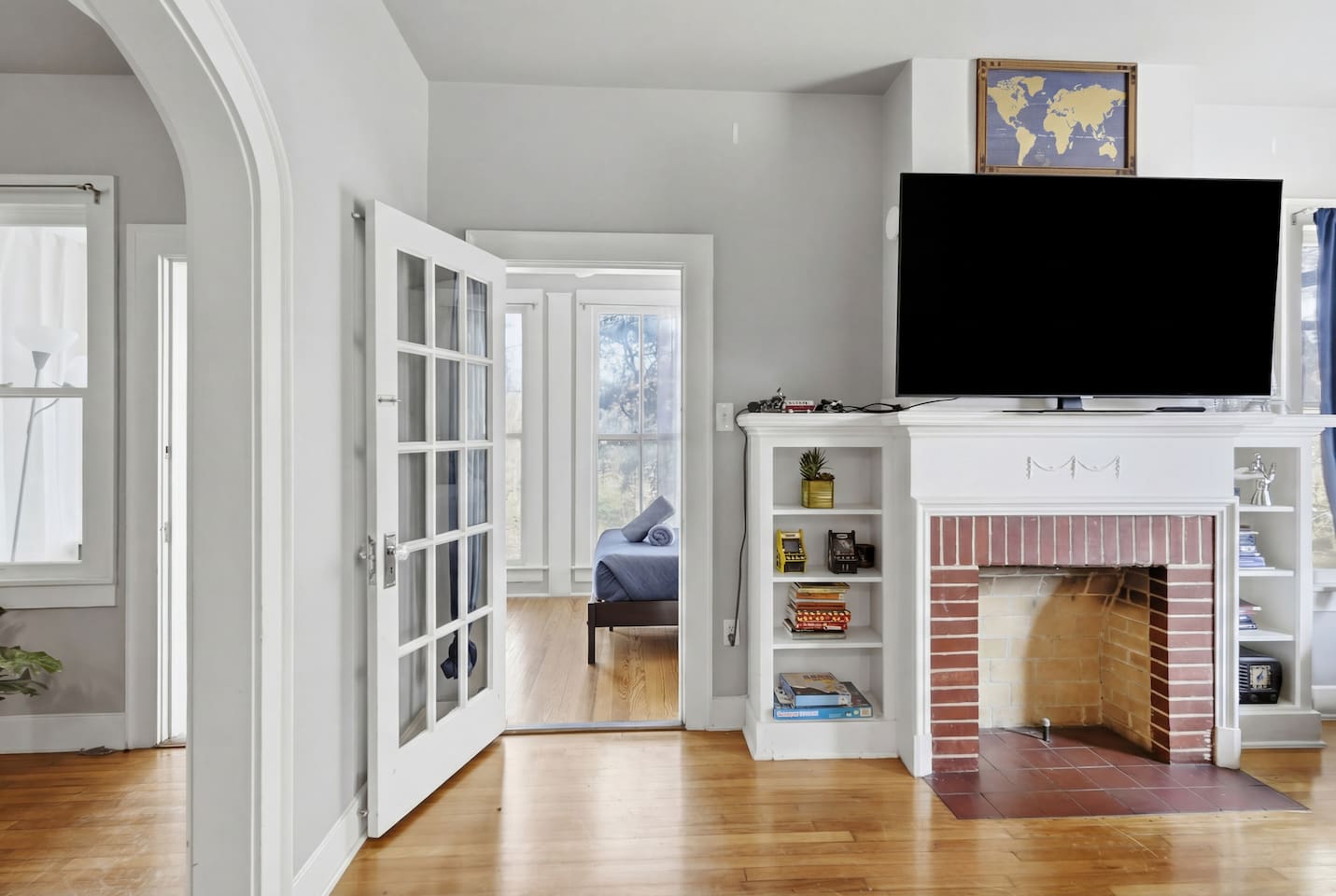 A warm, humble common walk way that feels inclusive.