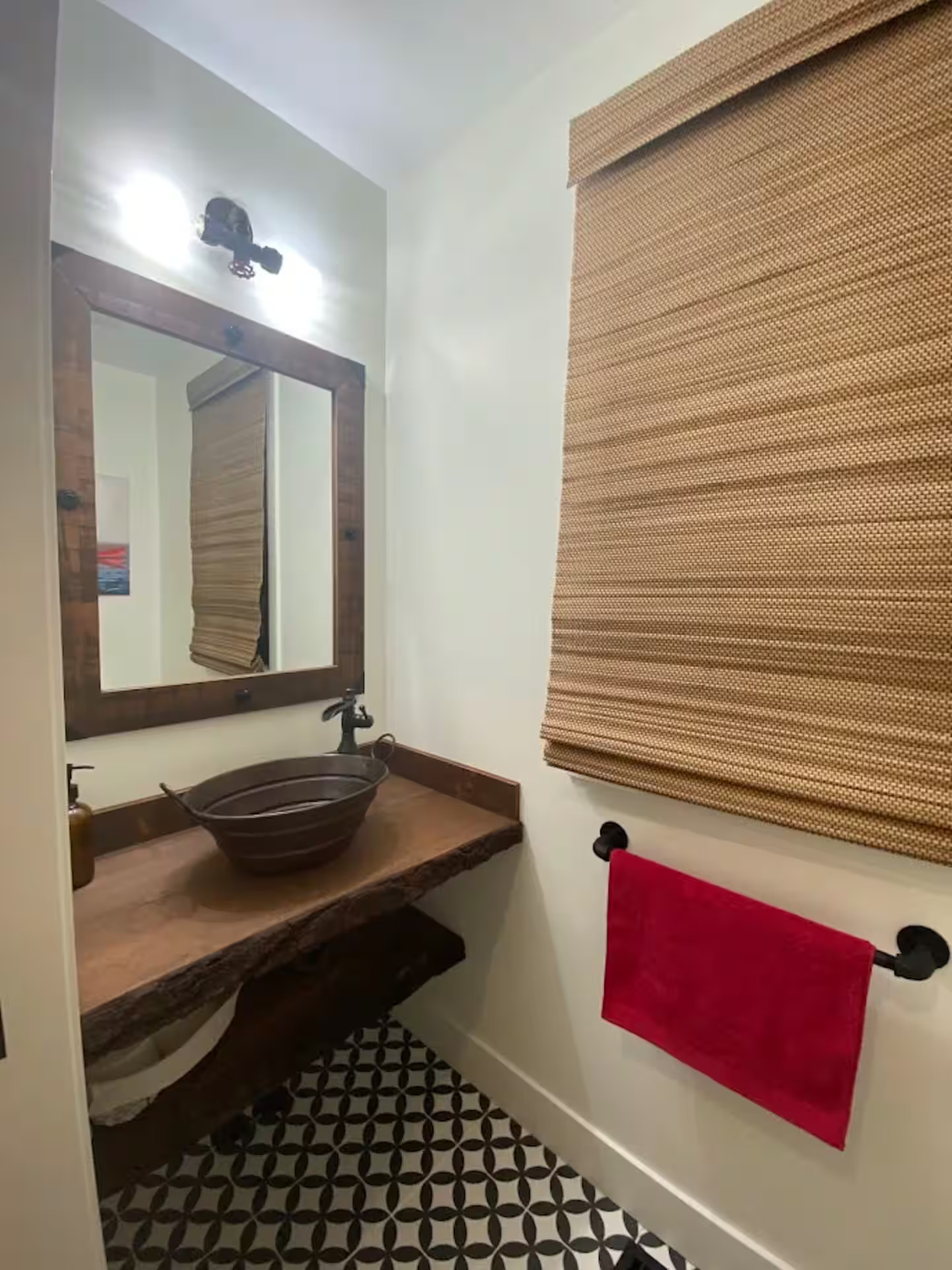 Cottage upper level powder room.