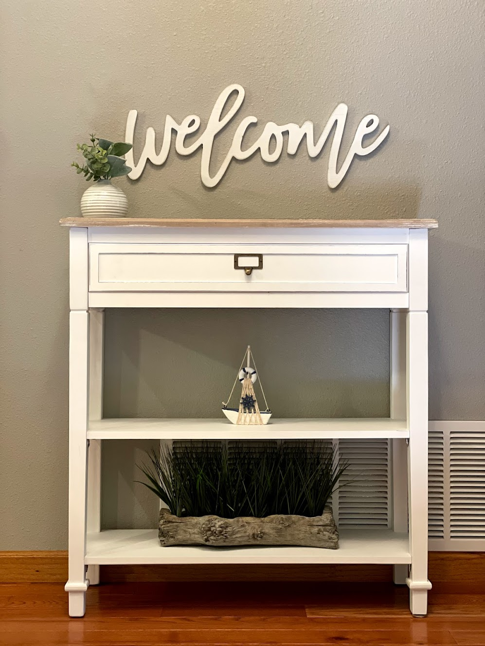 Top of stairs- welcome guest book