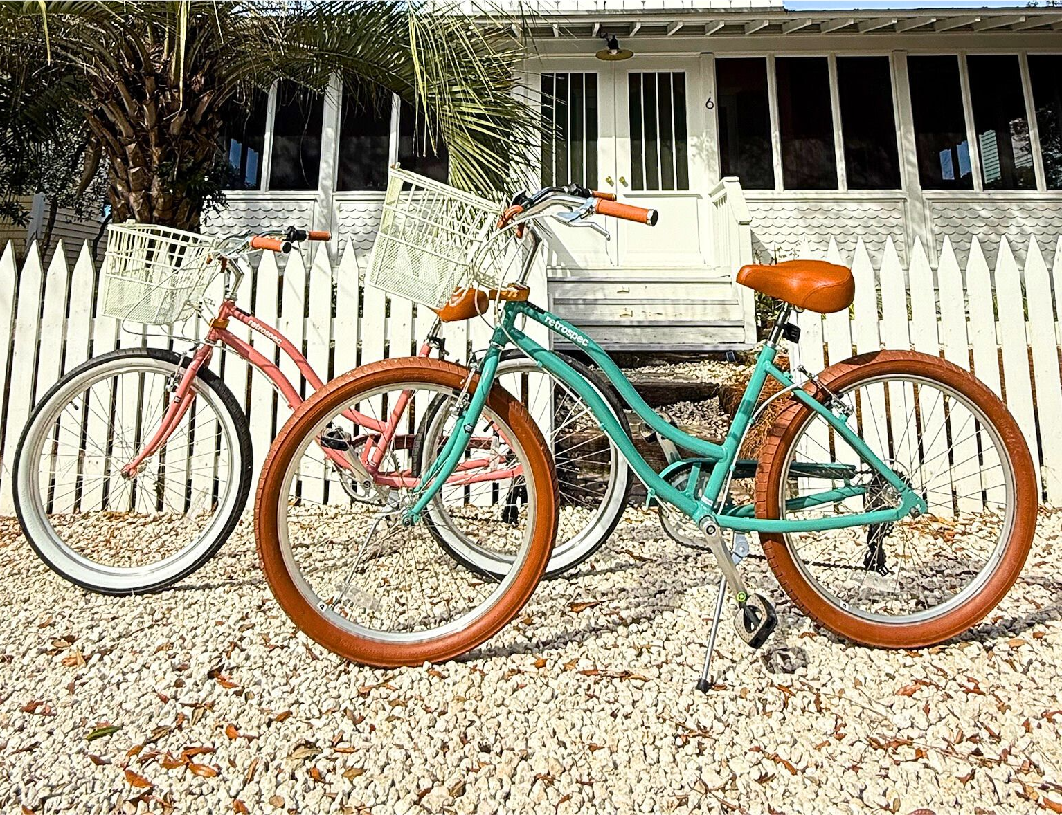 Cruise the coast in style—bikes ready for beach days, sunset rides, and easy trips to Gulf State Park.”