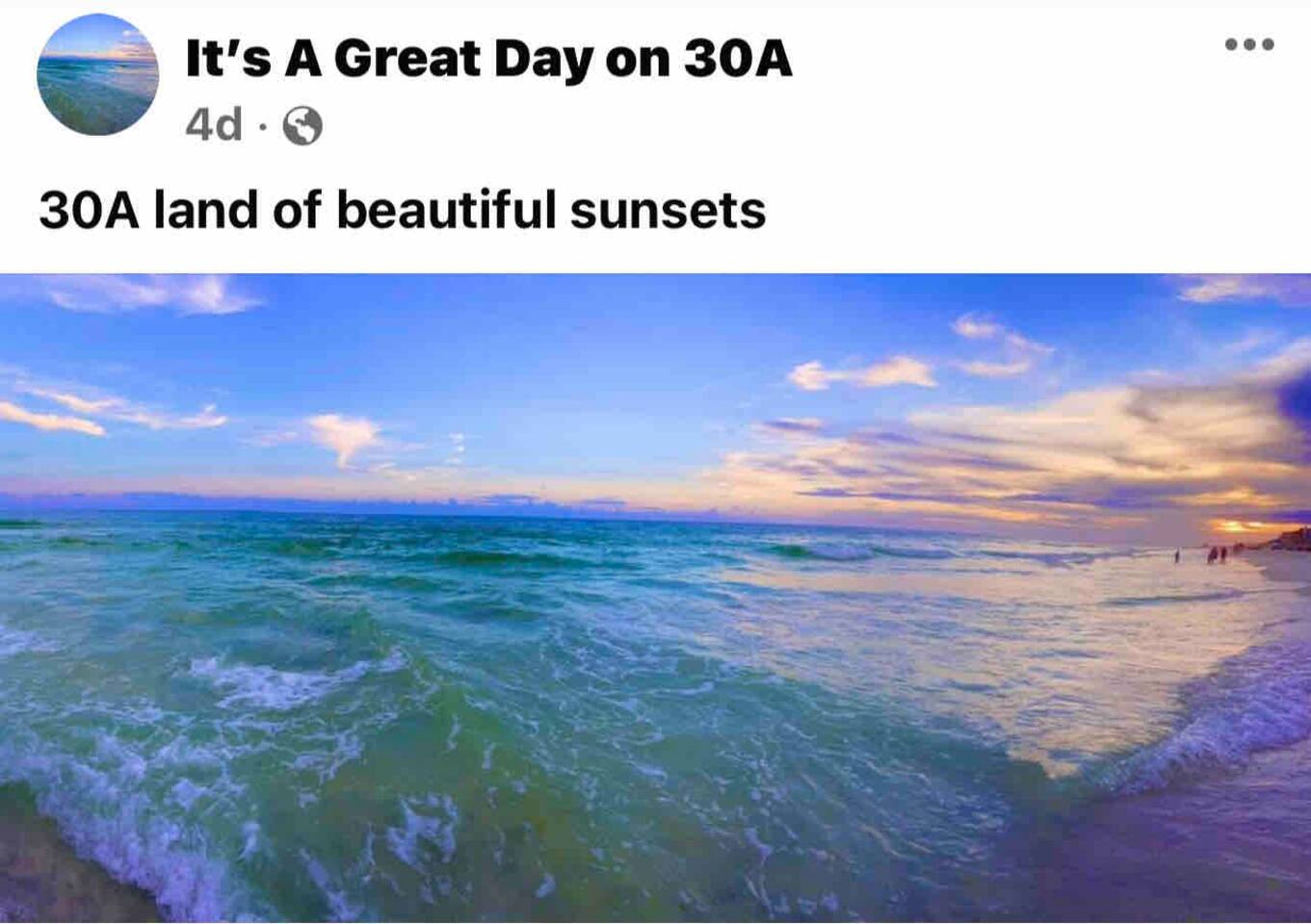 Check is out on Facebook-It’s A Great Day On 30A