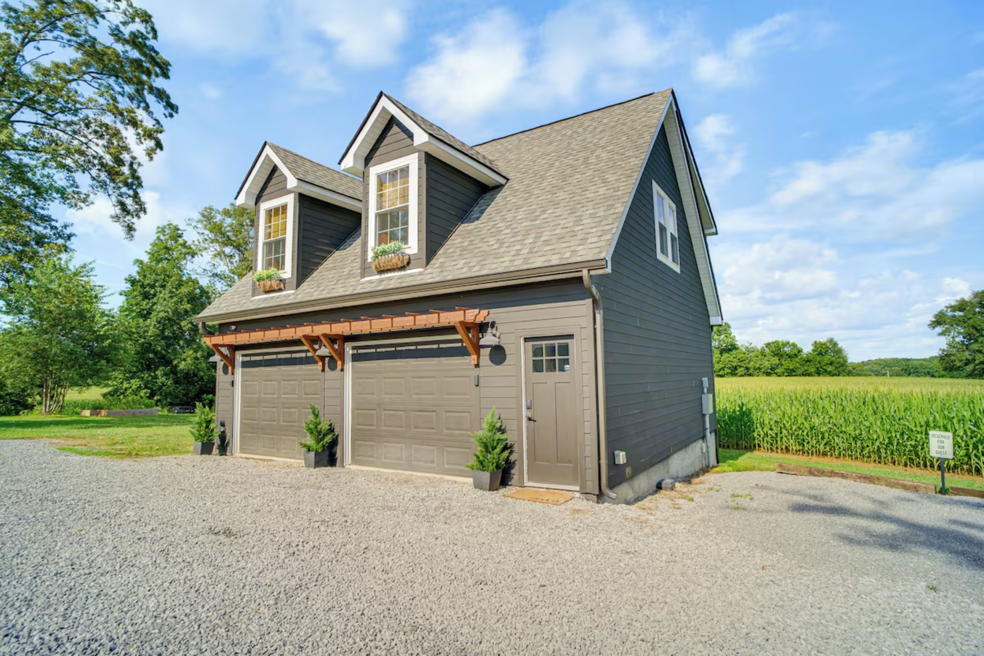 The Farm Loft is located over the garage.