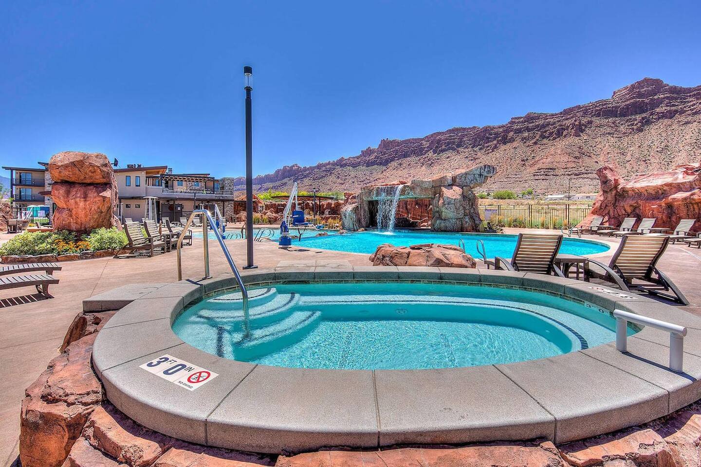 Enjoy full access to the pool and 2 hot tubs