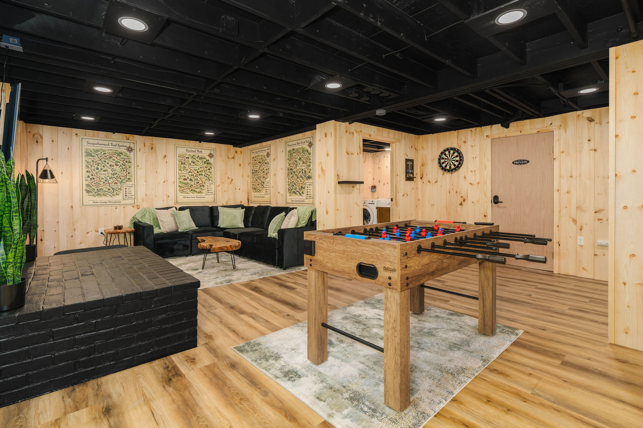 ⚽ Foosball, arcades, and room to roam in the finished basement lounge.