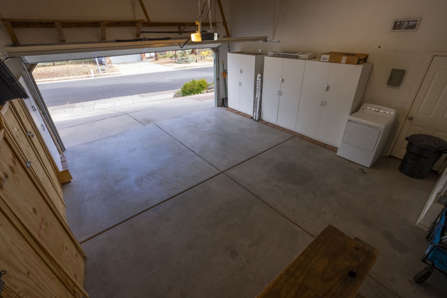 Garage area with driveway access