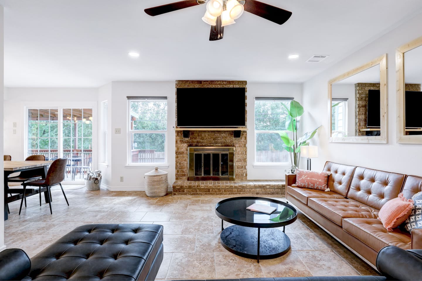Downstairs Living Room with Large flat screen TV