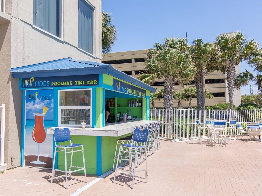 Tiki bar beside the east beachfront pool
