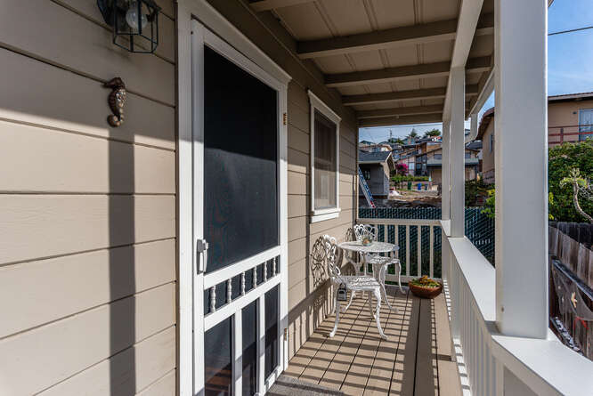 Front door w/ deck & sitting area