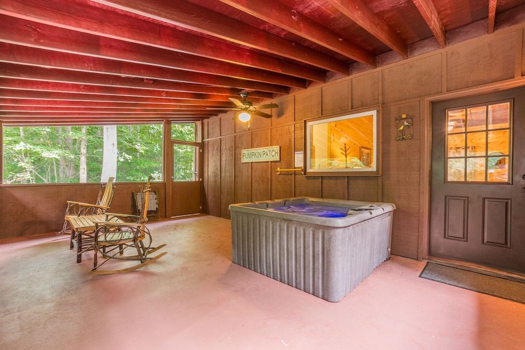 Hot Tub on Screened In Back Porch