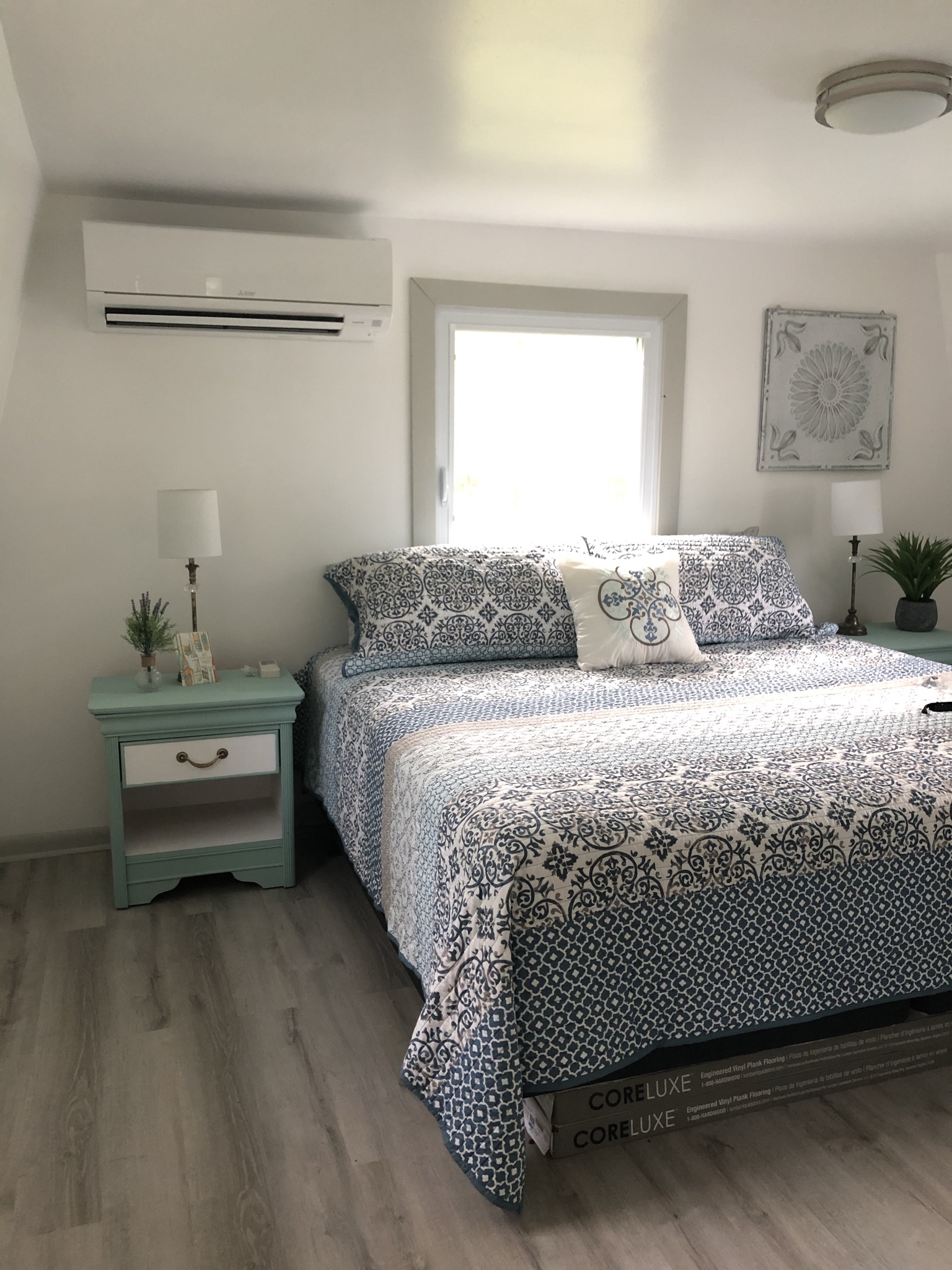 Pool House bedroom with a king bed