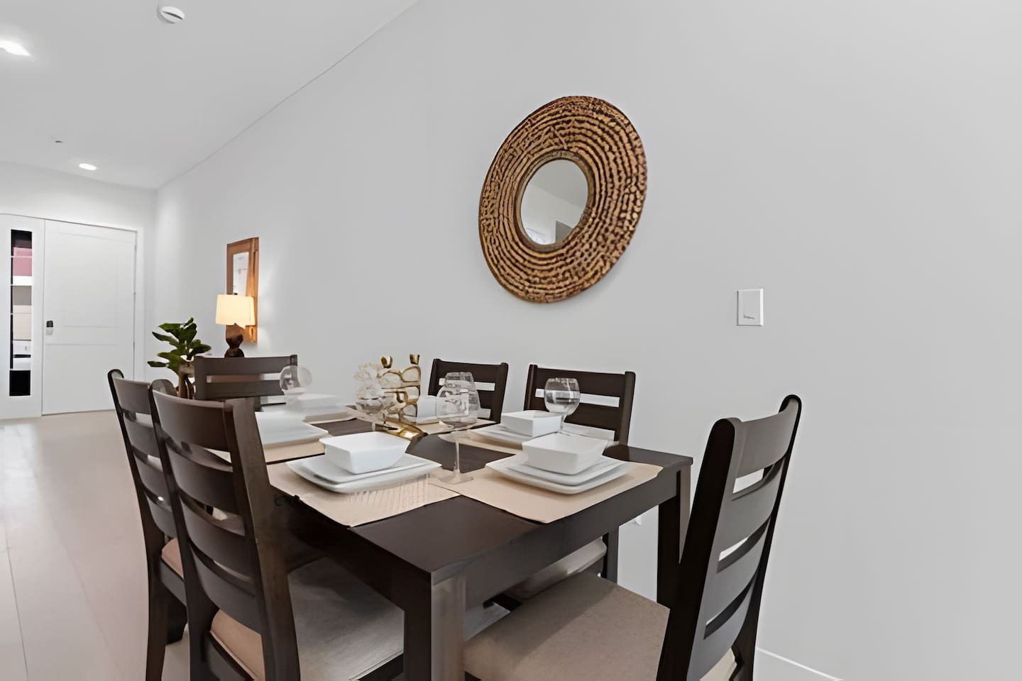 Bright and inviting, this dining nook is perfect for family dinners or relaxing meals.