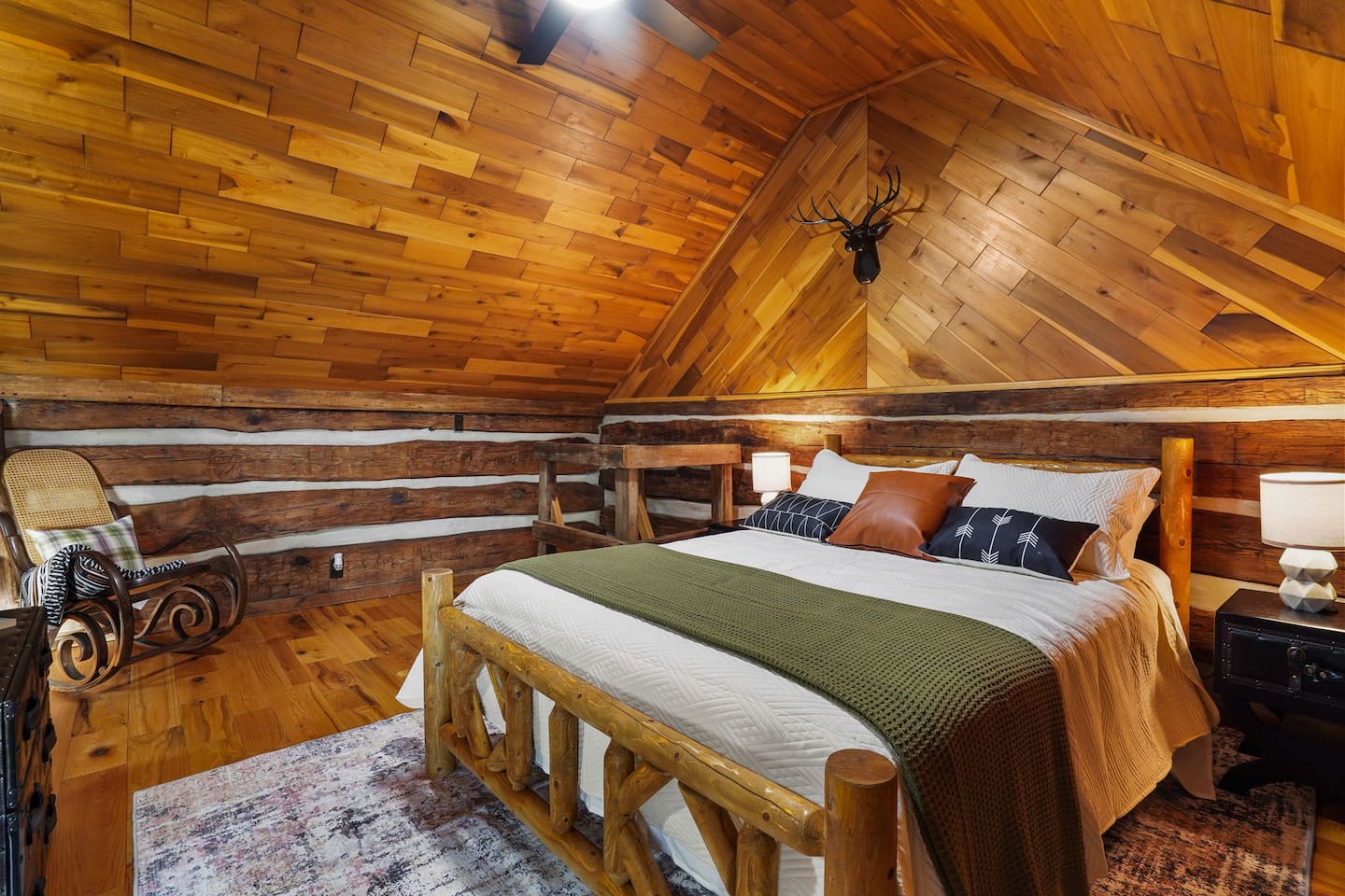 Discover tranquility in the upstairs bedroom - a Queen size bed with 14" pillow top mattress