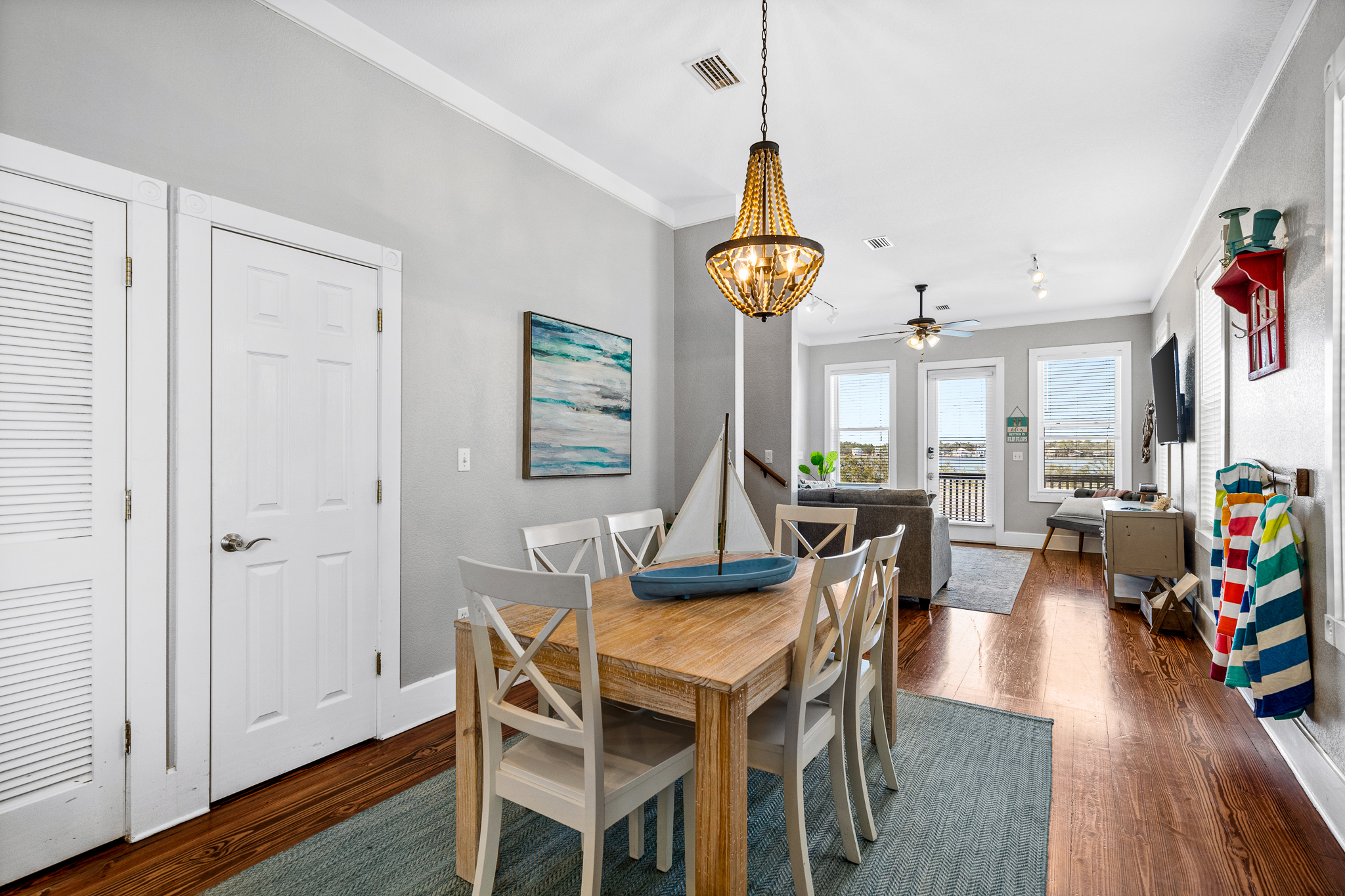 Dining area and living room