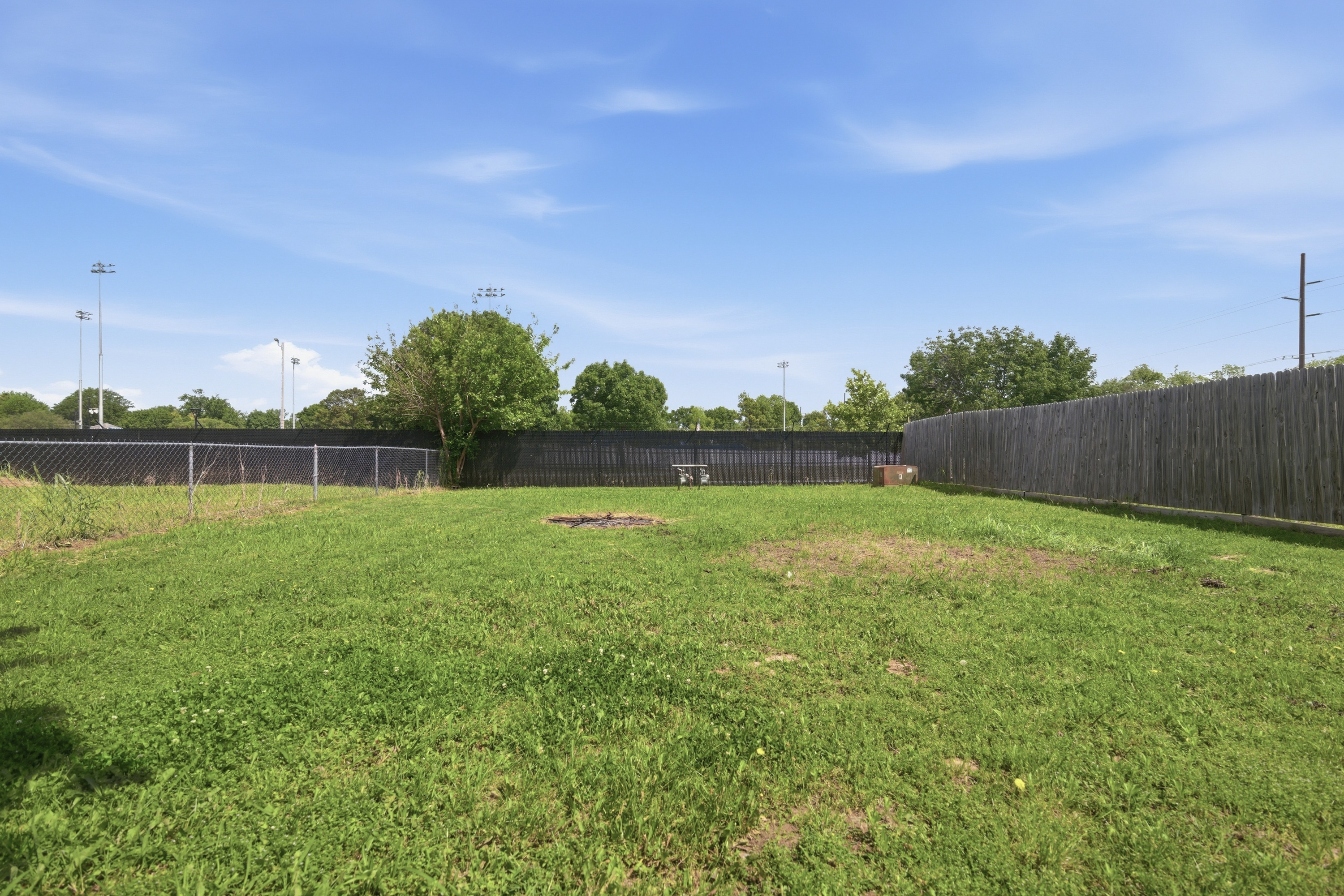 Fenced backyard