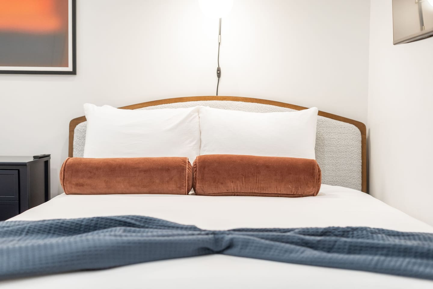 Thoughtful design details and calming tones make this room a welcoming space.