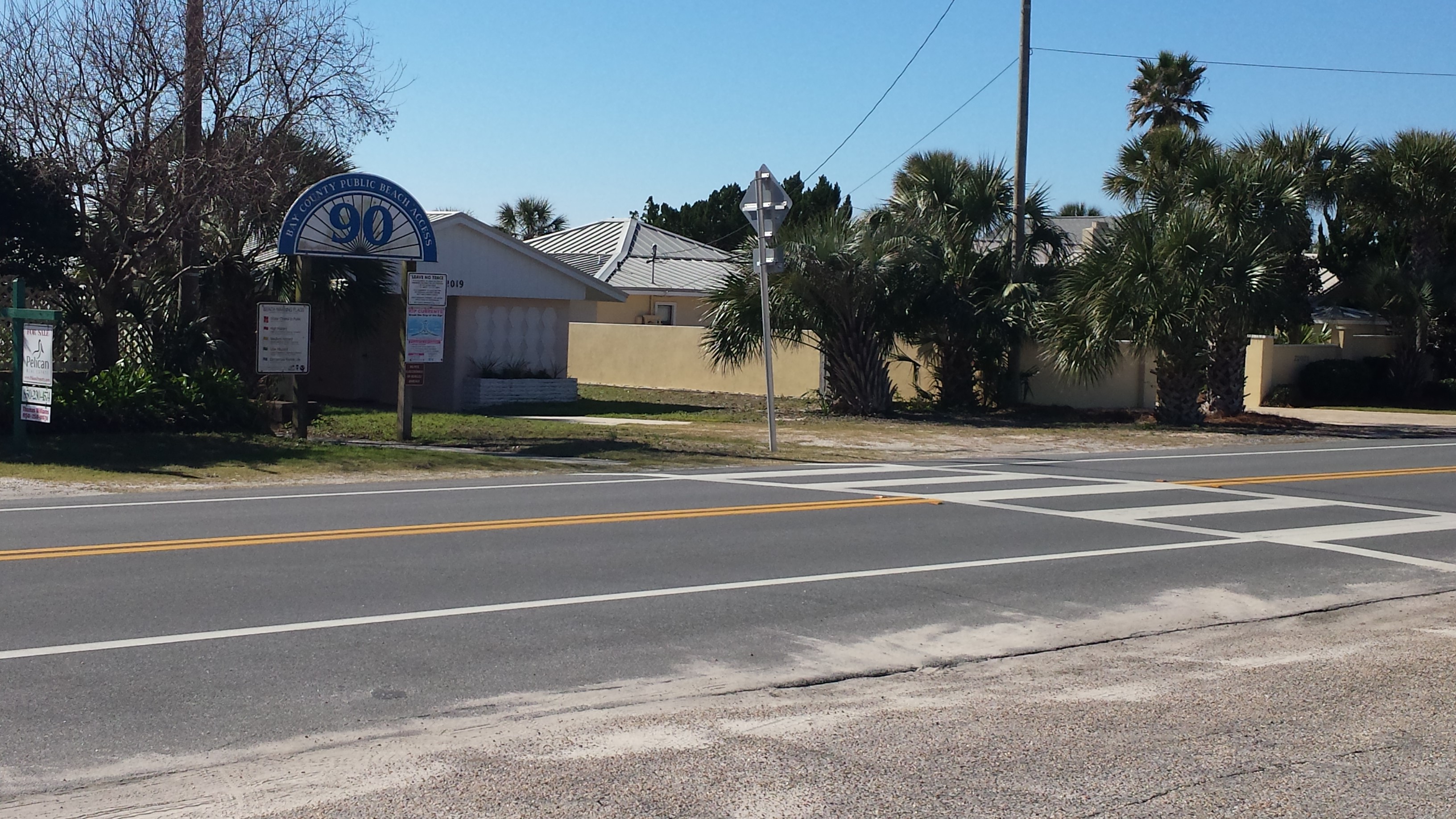 A dedicated crosswalk just steps from our driveway.